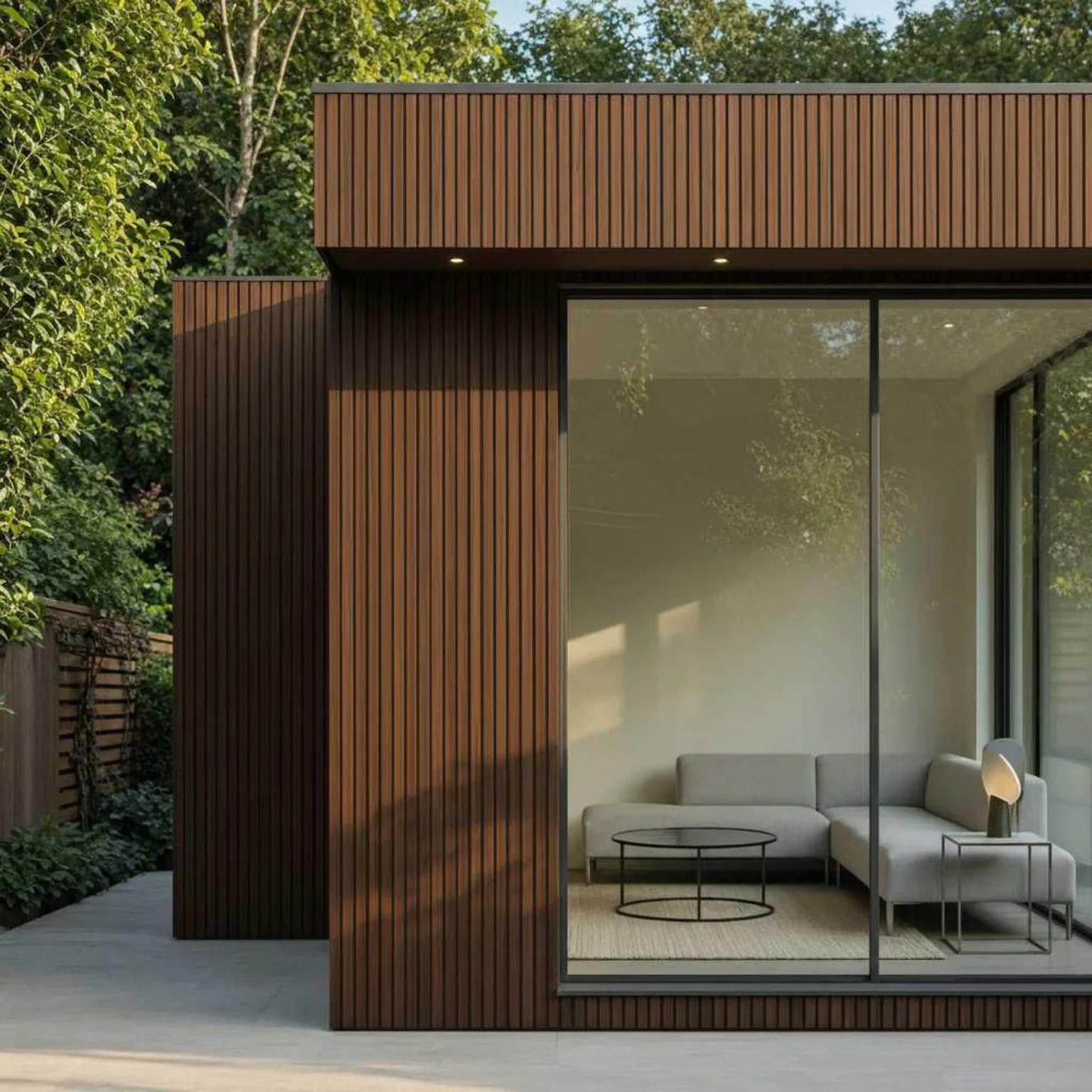 Grey horizontal cladding installation
